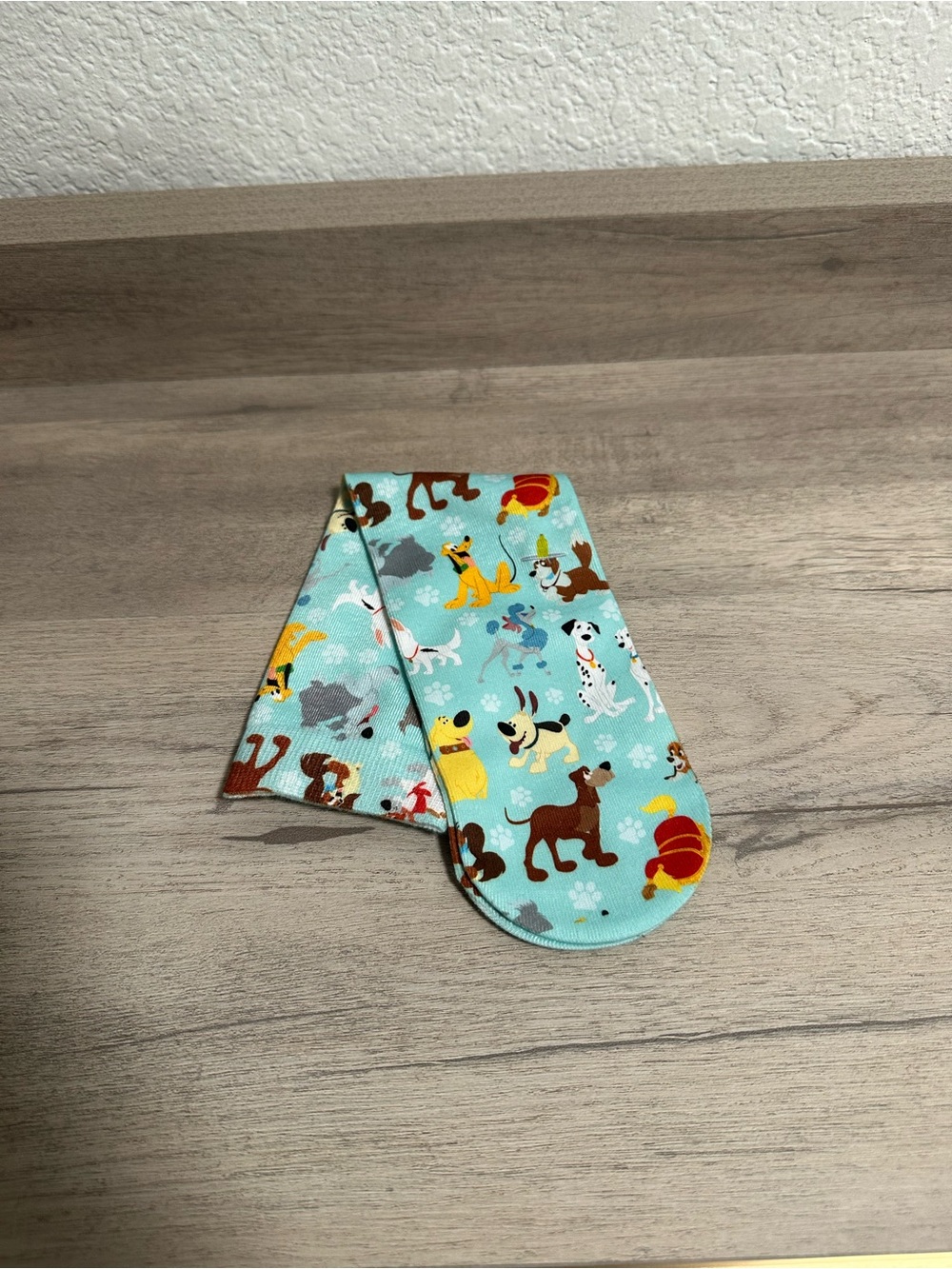 Disney Light Blue Dog Print Socks - Multi-Color Puppy Pattern